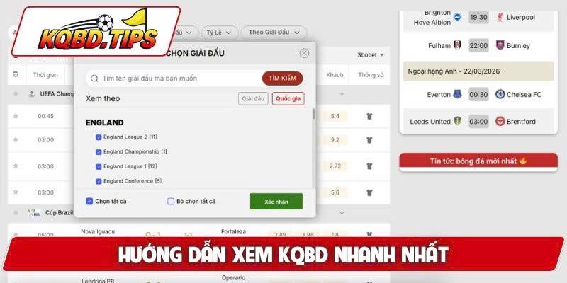 Hướng dẫn xem KQBD nhanh nhất